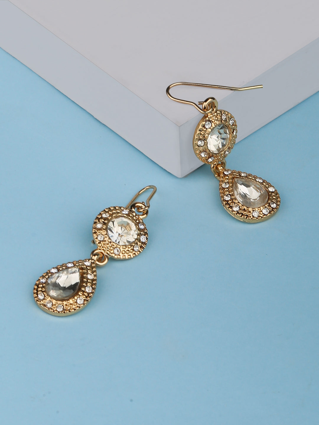Gold Diamond Drop Earrings