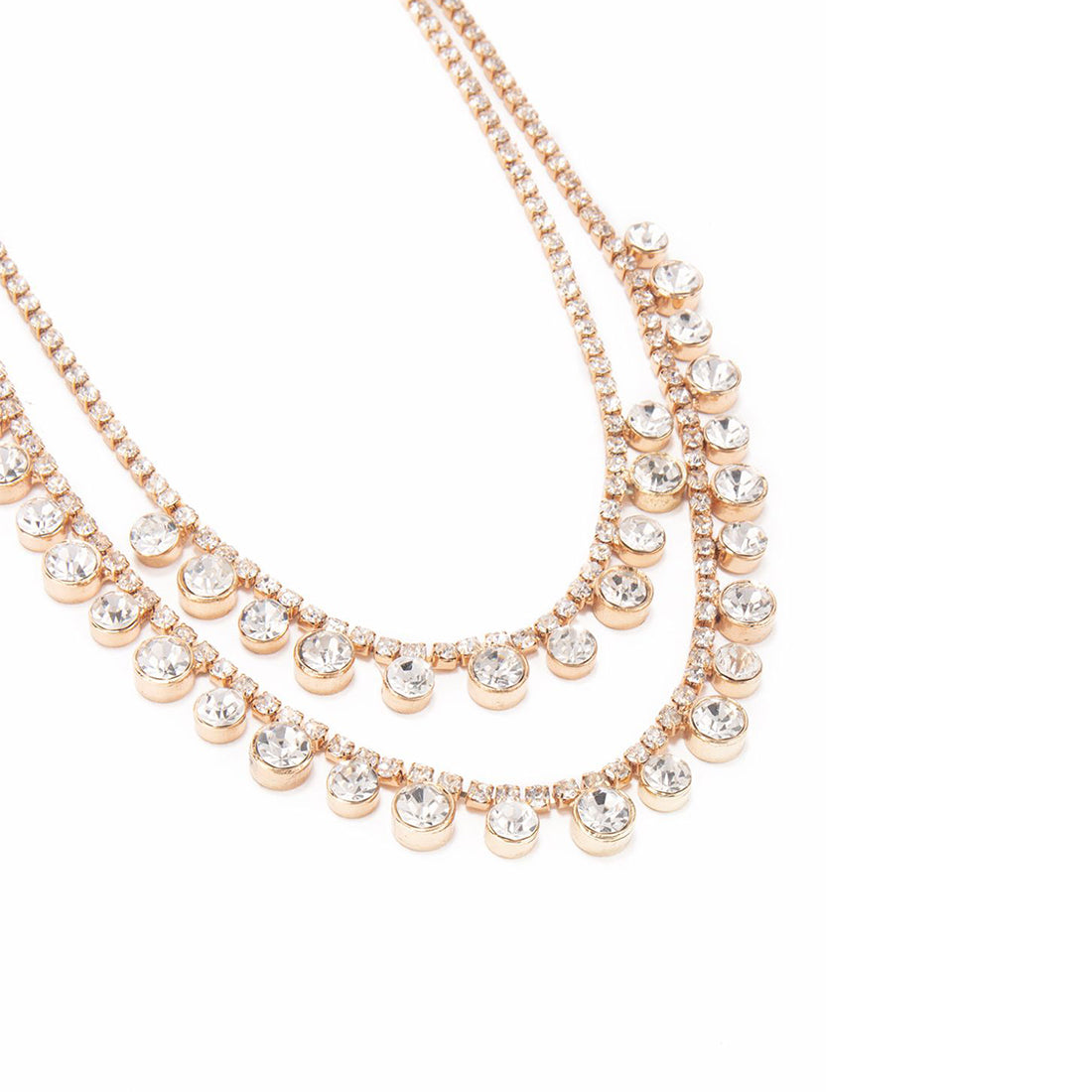 Gold Diamond Two-Layered Necklace