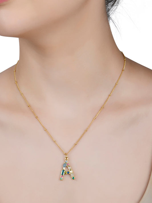 Jeweled A Necklace