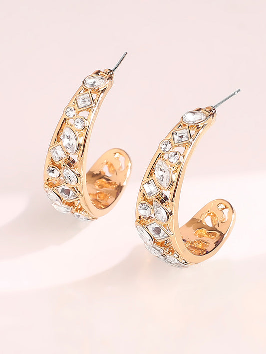 Cluster Half Hoop Earrings