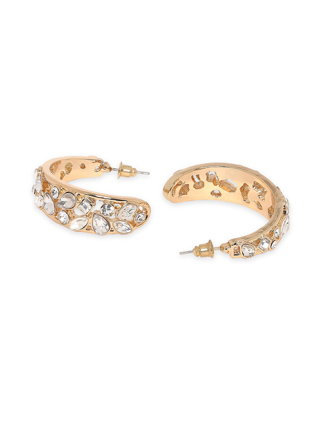 Cluster Half Hoop Earrings