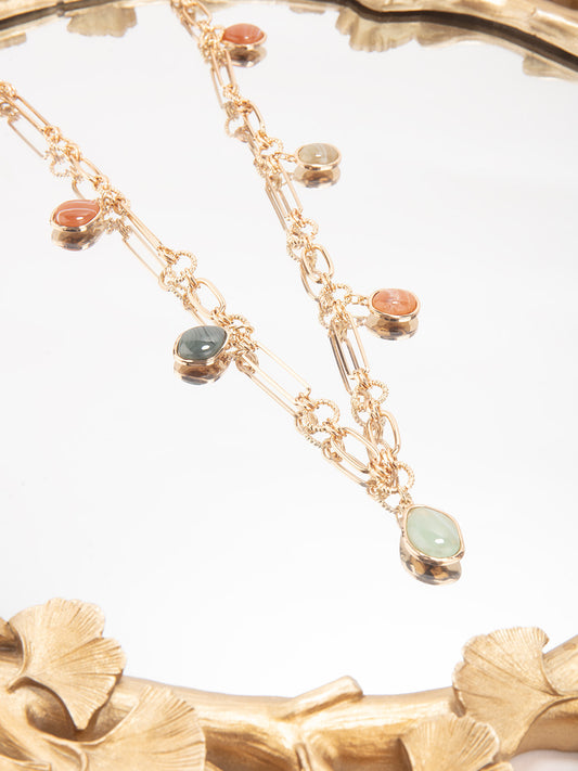 Coral and Moss Necklace