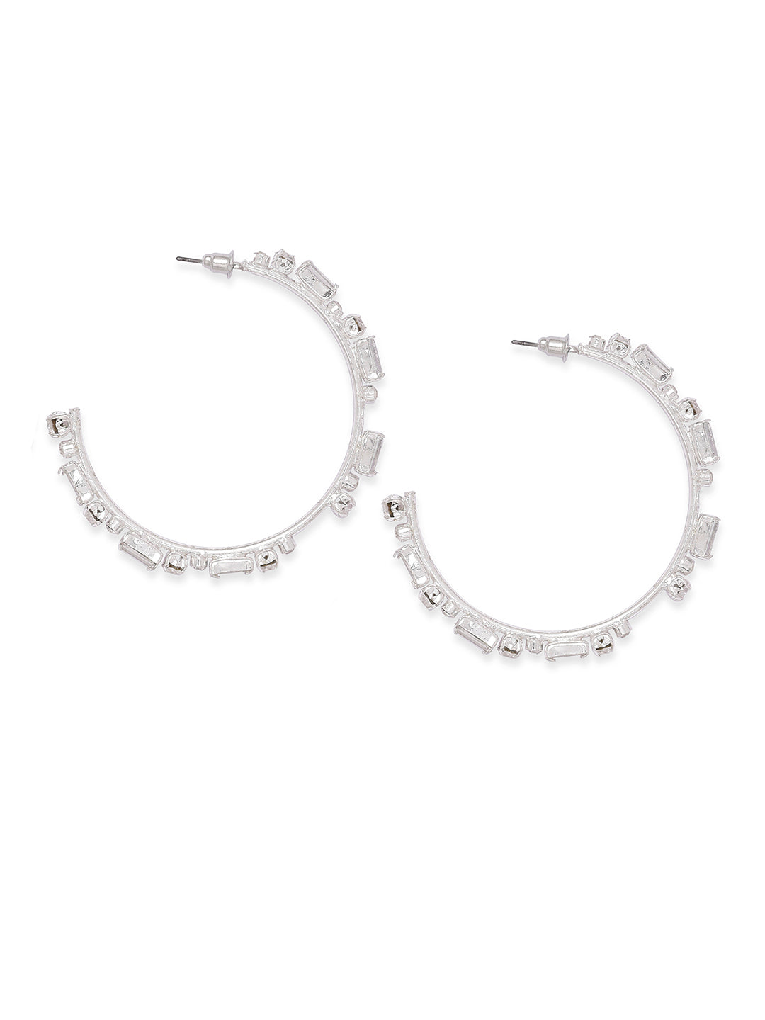 Diamond Hoops Earrings Set