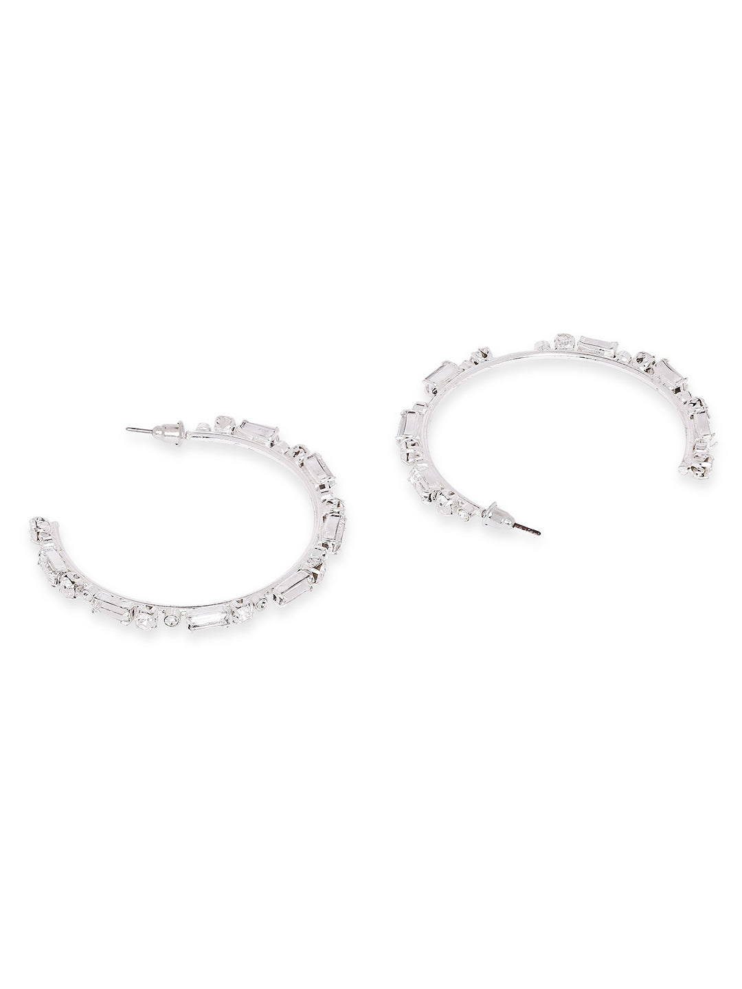 Diamond Hoops Earrings Set