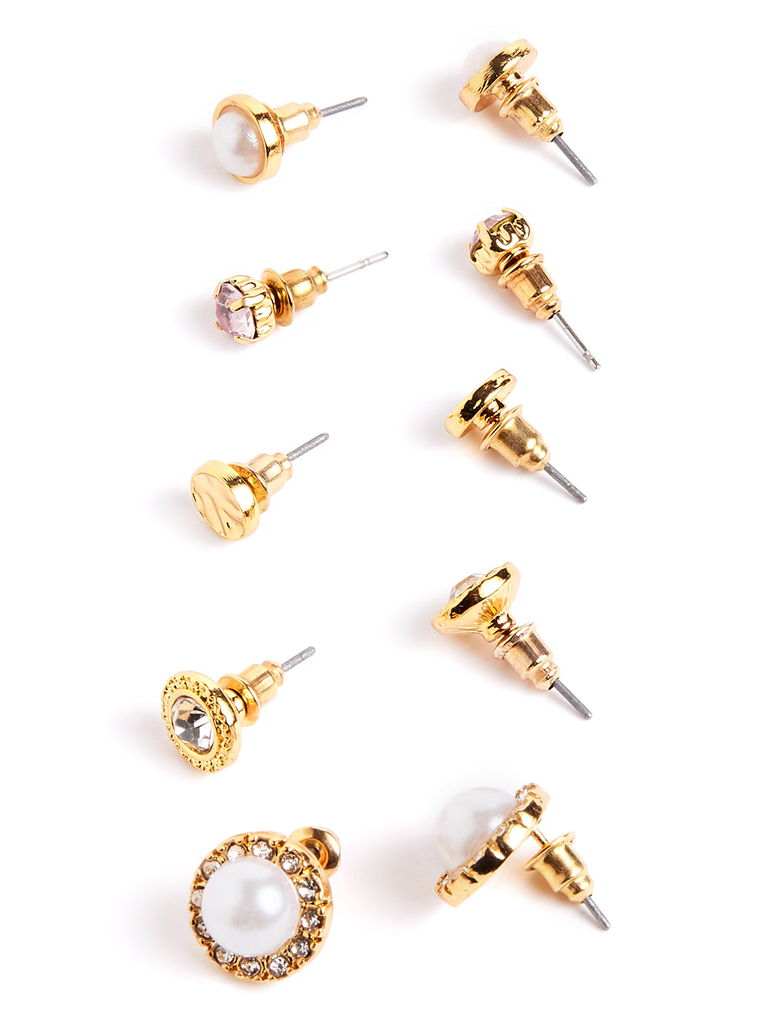 Gold and Pink Earrings Set