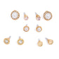 Gold and Pink Earrings Set