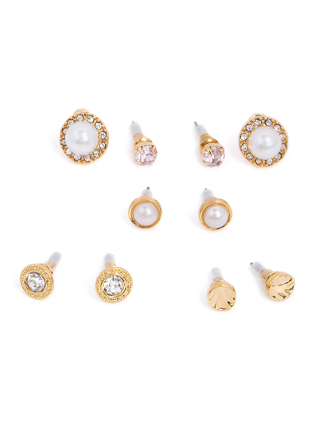 Gold and Pink Earrings Set