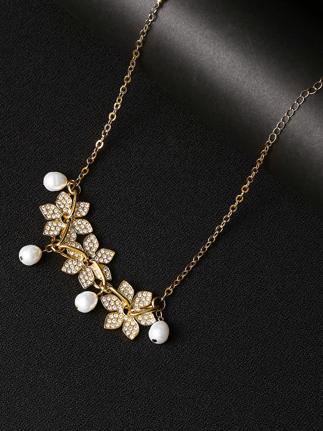 Gold Floral Choker Necklace