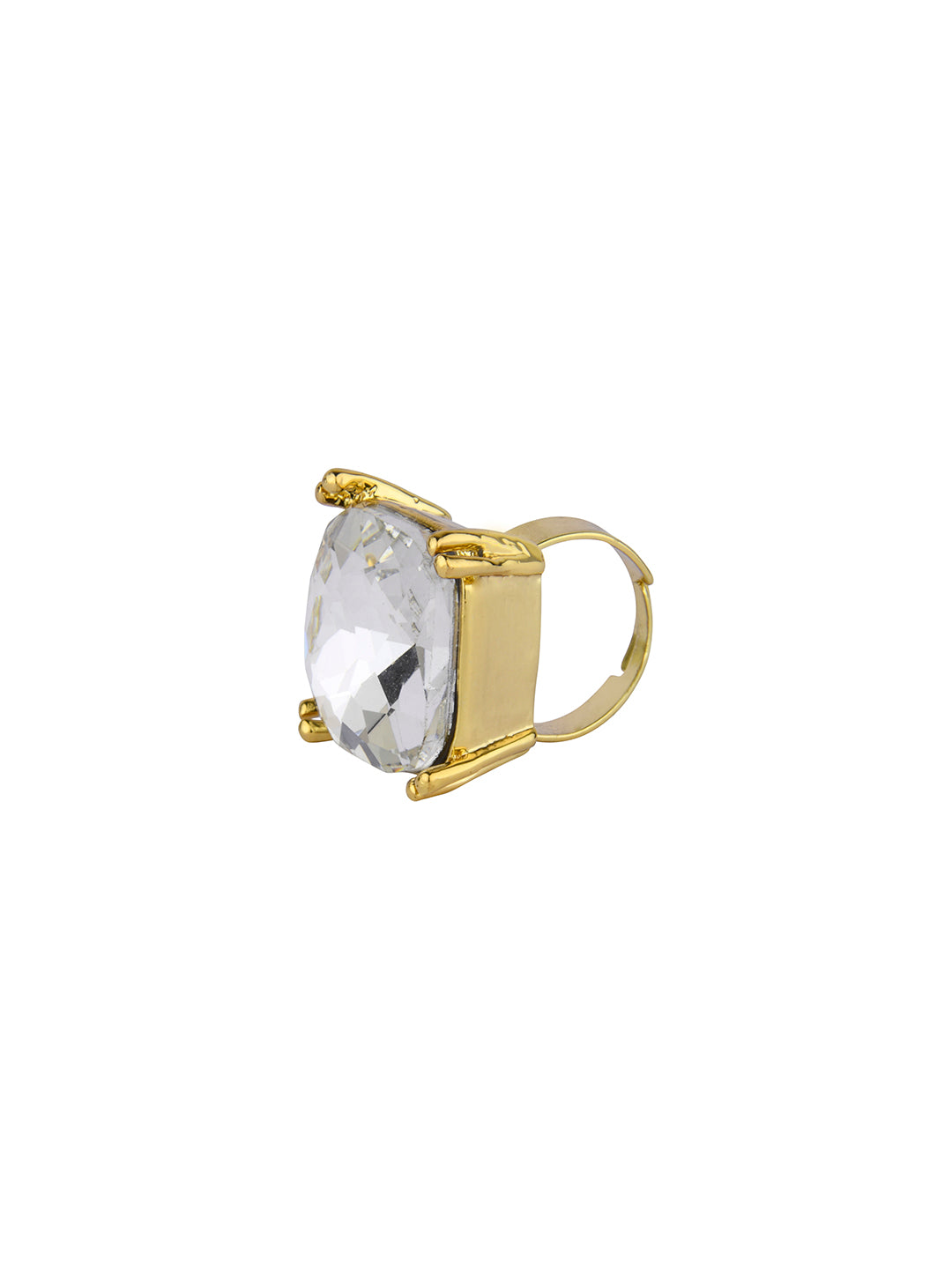 Gold Ring with Geometric Stone