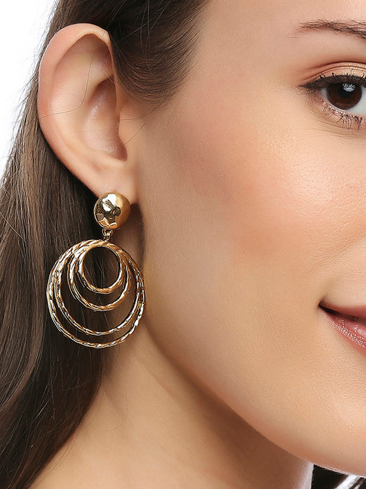 Gold Ringlets Drop Earrings