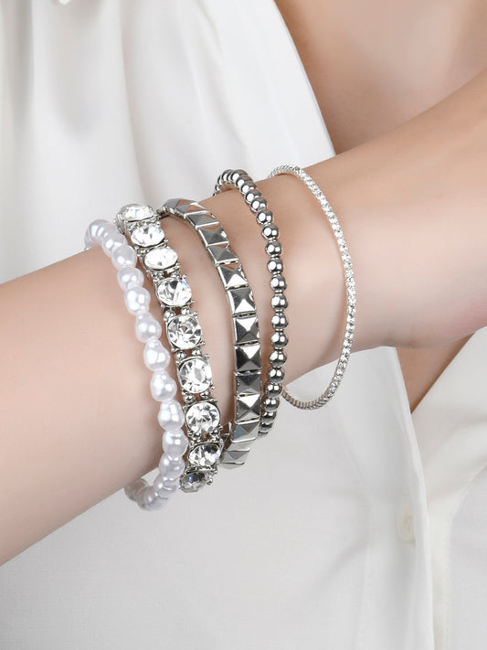A Set of Five Silver Bracelets
