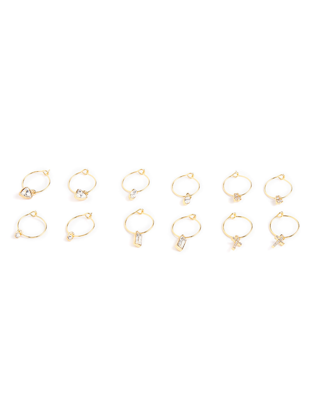 Small Diamond Hoops Earrings Set