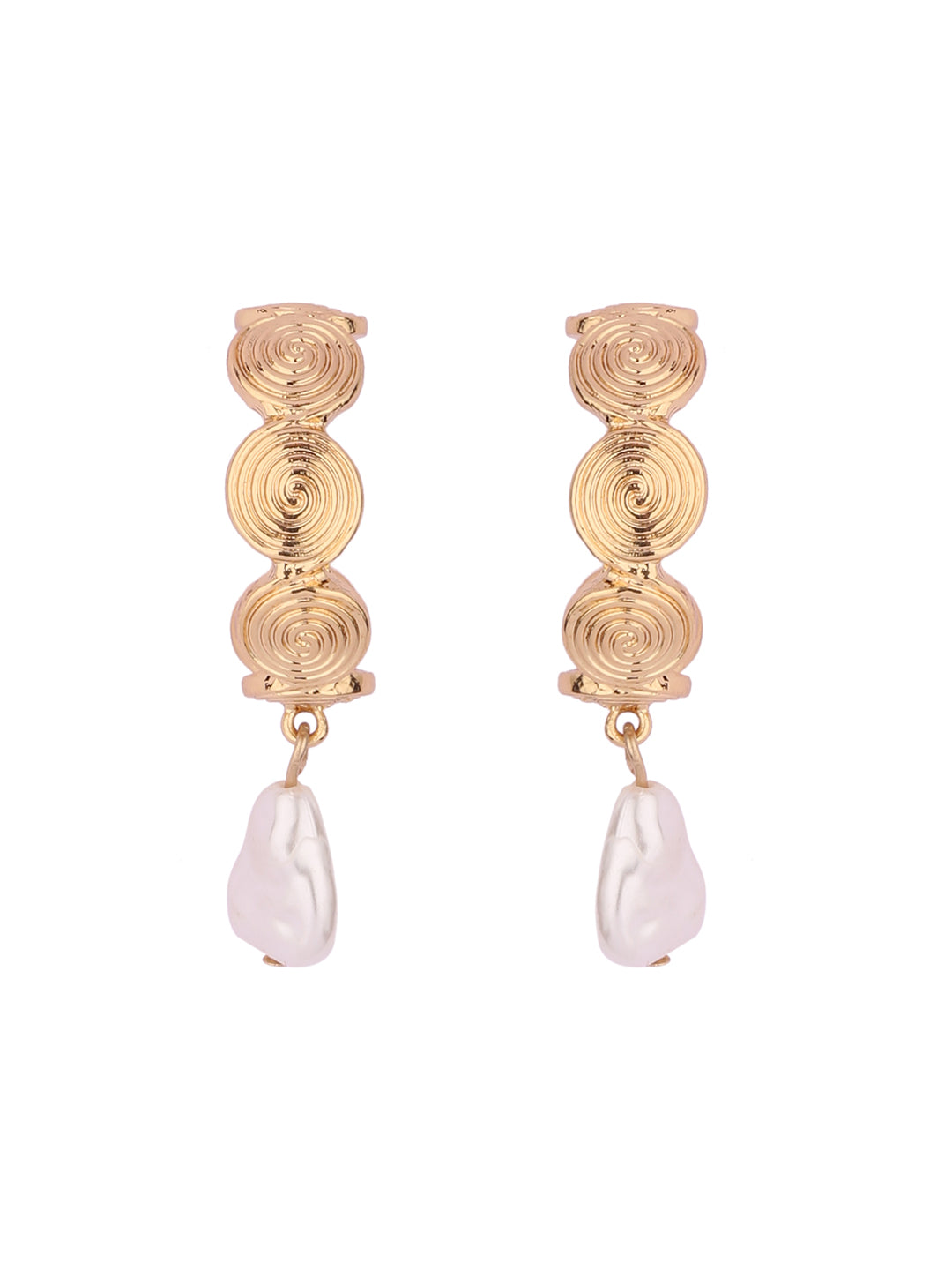 Spiral Pearls Hoop Earrings